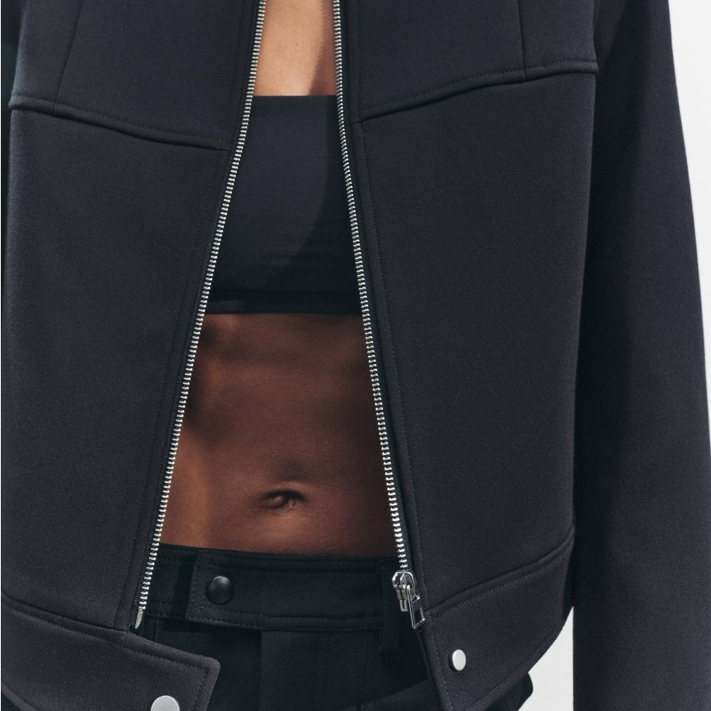 Zara NWT XS  Neoprene effect jacket